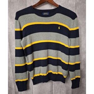 Ralph Lauren Crewneck Knit Sweater Boys Sz XL Mens Small Womens Medium Striped